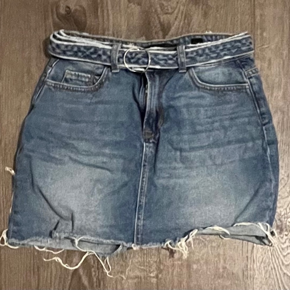 Classic blue Jean skirt with a Jean belt attached